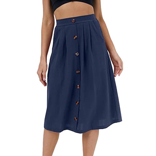 Langer Rock Damen Sommer Knielang Röcke A Linien Sommerrock 2024 Trachtenrock Freizeitkleid Luftiger Midirock Elegant Musselin Plisseerock Boho Skirts Mit Gummizug Leicht Wickelrock Strandrock von Beichwtd