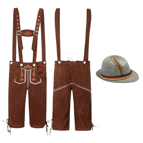 Lederhose Herren Kurz Tracht Hochwertige mit Träger Trachtenhosen Echtleder Oktoberfest Outfit Kniebund Trachtenlederhosen Naturgegerbt Stickerei Trachtenhose Zum Oktoberfest-Karneval Partys Lederhose Herren Kurz Tracht Hochwertige mit Träger Trachtenhosen Echtleder Oktoberfest Outfit Kniebund Trachtenlederhosen Naturgegerbt Stickerei Trachtenhose Zum Oktoberfest-Karneval Partys von Beichwtd