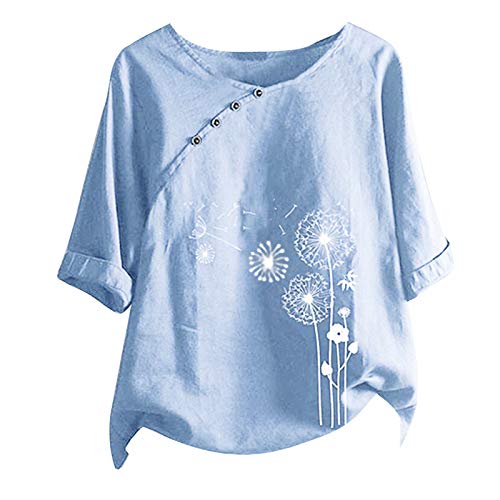 Musselin Bluse Damen Modern Elegant Sommerbluse Große Größen Oberteile Oversized Hemd Italienische Mode Blusenshirt Kurzarm Tops Hemdbluse Sommer Tuniken Leicht und Luftig V-Ausschnitt Damenblusen von Beichwtd