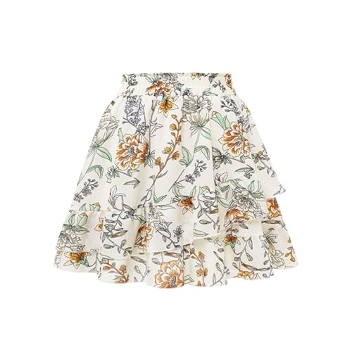Rock Lang Damen Sommer Boho Wickelrock mit Gummizug Midirock Knielang Sommerrock A Linien Trachtenrock Weißer Röcke Elegant Plisseerock Skirts Musselin Strandrock Luftiger Leicht Freizeitkleid von Beichwtd