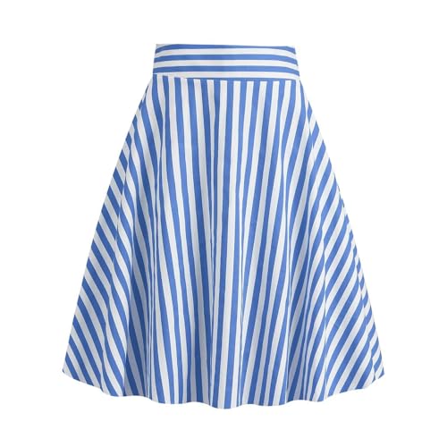 Sommerrock Damen Lang Elegant Skirts Leicht Trachtenrock Wickelrock Knielang Midirock Mit Gummizug Plisseerock 2024 Freizeitkleid A Linien Strandrock Luftiger Sommer Röcke Musselin Boho Rock von Beichwtd