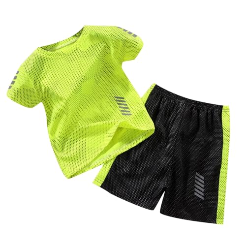 Beichwtd Trainingsanzug Kinder, Schnelltrocknend Sommer Basketball Trikot Set Jogginganzug Sportanzug Kurz Sport T-Shirt und Shorts Set Sportkleidung Tracksuit Activewear für Jungen 2-11 Jahre von Beichwtd