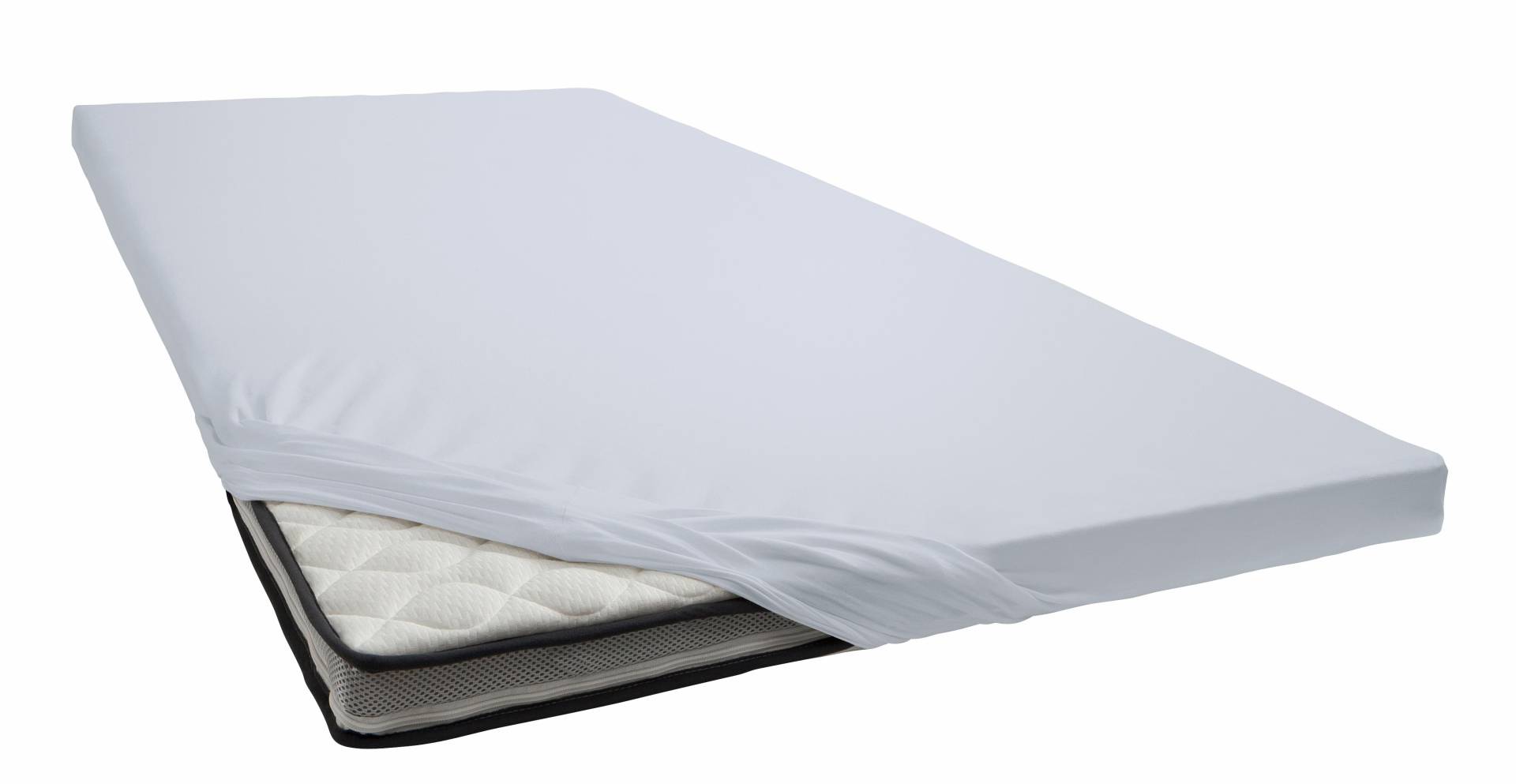 beige Spannbettlaken "Elasthan-Feinjersey Topper" Aus 95% gekämmter Baumwolle und 5% Elastan von Beige