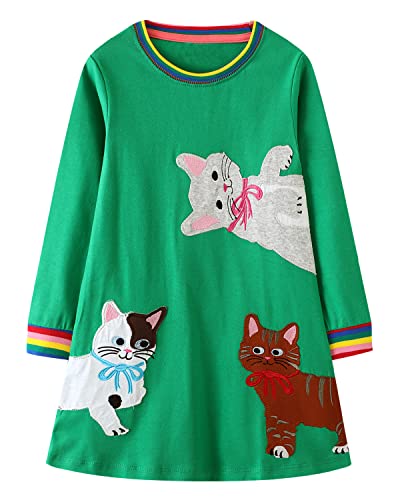 Beilei Creations Mädchen Kleider Baumwolle Karikatur Stickerei Casual Jersey Kleider Gr.85-130(2 Jahre, Ugds016) von Beilei Creations