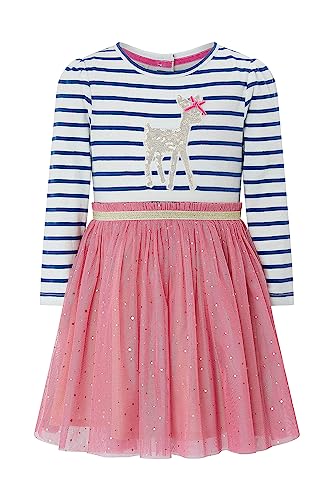 Beilei Creations Mädchen Kleider Baumwolle Karikatur Stickerei Casual Jersey Kleider Gr.85-130 (2Jahre/85cm, Hirsch) von Beilei Creations