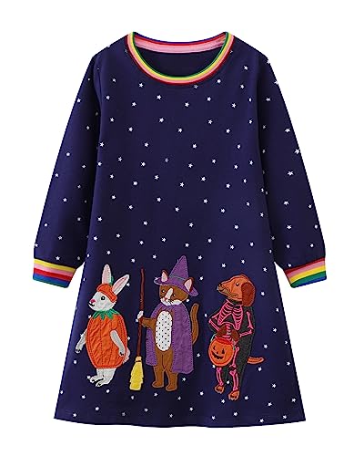 Beilei Creations Mädchen Kleider Baumwolle Karikatur Stickerei Casual Jersey Kleider Gr.85-140(2 Jahre, Ugds022) von Beilei Creations