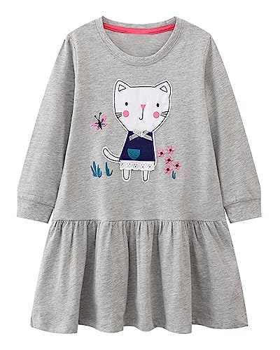 Beilei Creations Mädchen Kleider Baumwolle Karikatur Stickerei Casual Jersey Kleider Gr.85-140(3 Jahre, Ugds025) von Beilei Creations