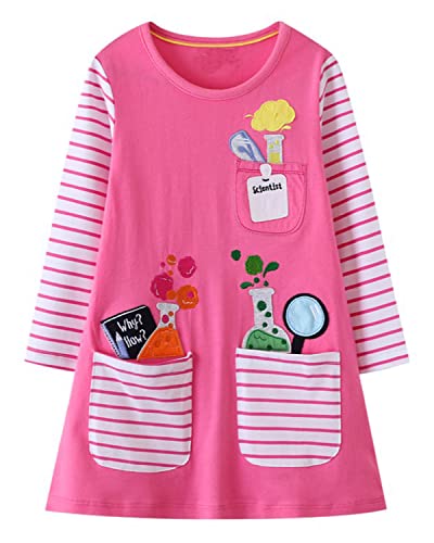 Beilei Creations Mädchen Kleider Baumwolle Karikatur Stickerei Casual Jersey Kleider Gr.85-140(3 Jahre, Ugds028) von Beilei Creations