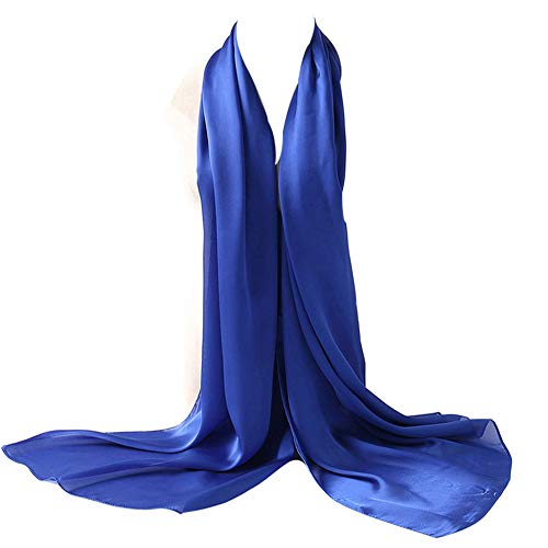 Bellonesc Damen Seidenschal 100% Seide Lange Leichte Sonnenschutz Tücher 35"* 71" Blau von Beillonesc