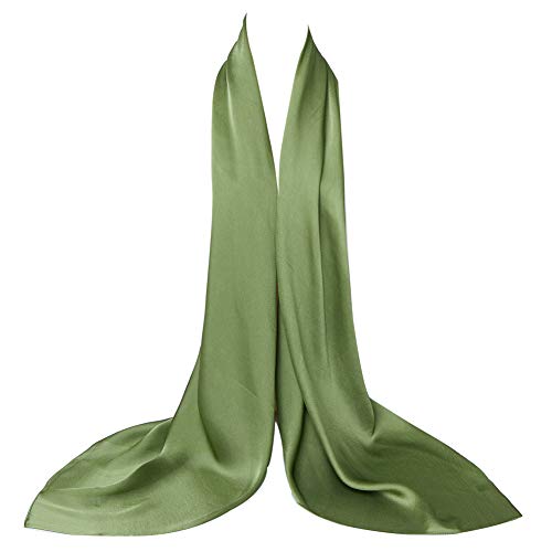 Bellonesc Silk Scarf 100% silk Long Lightweight Sunscreen Shawls for Women(army green) von Beillonesc