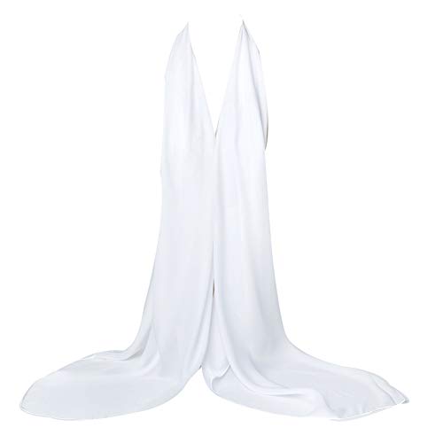 Bellonesc Silk Scarf 100% silk Long Lightweight Sunscreen Shawls for Women(white) von Beillonesc