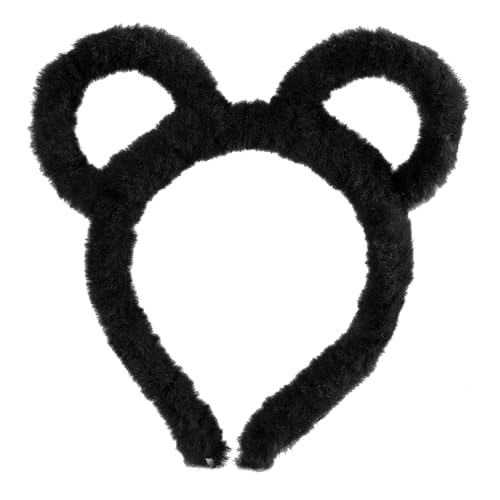 Beimus Dickes Plüsch-Stirnband für Damen im koreanischen Winter, rund, Mäuse, Bärenohren, Bonbonfarben, Make-up, Metall-Bandana von Beimus