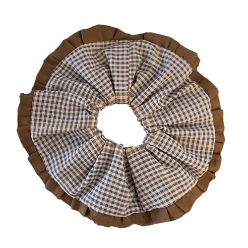 Beimus Elegant Checker Scrunchies Elastic Pferdeschwanz Haarhalter Hochzeit Haarseil Große Dutt Haargummis für versch von Beimus