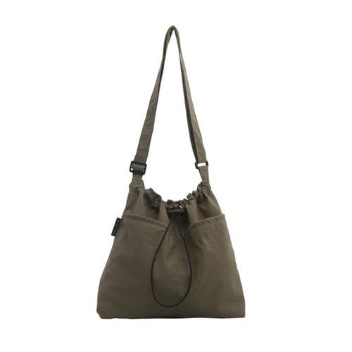 Beimus Frauen Bag Draw String Crossbody Mittelalterliche Schulterschule Große Kapazitätsboten Einkaufsfrauen Nylon Crossbody Große Kapazität Schulter Mittelalterliche Boten Messengers von Beimus