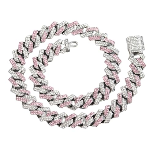 Beimus Modische kubanische Gliederkette, Hip-Hop-Modeschmuck, Accessoire für trendige Frauen, 13cm x 10cm x 2cm, Legierung, Strass Beimus Modische kubanische Gliederkette, Hip-Hop-Modeschmuck, Accessoire für trendige Frauen, 13cm x 10cm x 2cm, Legierung, Strass von Beimus