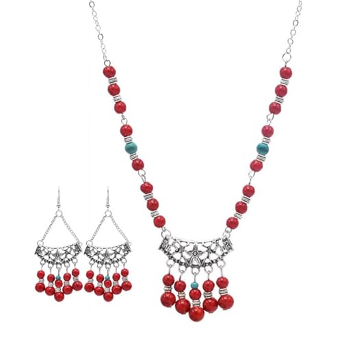 Beimus Perlenquasten Halskette Kopfschmuck Mode Frauen Kopfbedeckung ethnisches Haarteil für Partys, Dimension15105cm/5.93.931.96in, Metalllegierung von Beimus