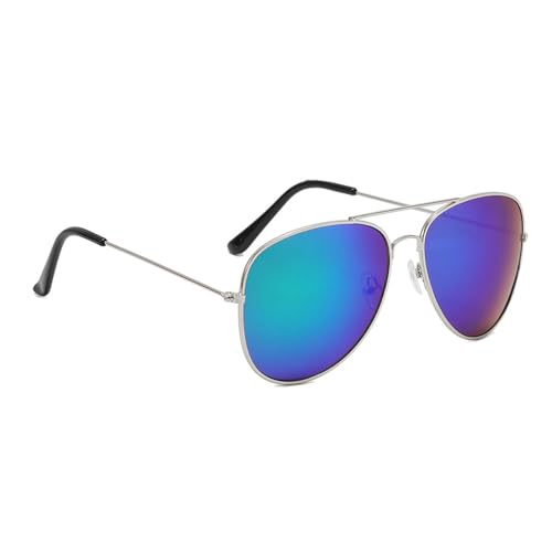 Beimus UV400 Sonnenschutz, Brillengläser, bunte Gläser, für Damen und Herren, Outdoor-Aktivitäten, PC-Linse, Metallrahmen, Silberner Rahmen, Grün, F von Beimus