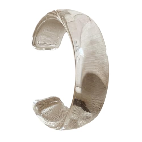 Breites Acryl Armreifen Geometrische Runde Armreifen Eröffnen Armband Acryltextur Handgelenk Schmuck Für Modeliebhaber Offener Manschettenknochenmangel von Beimus