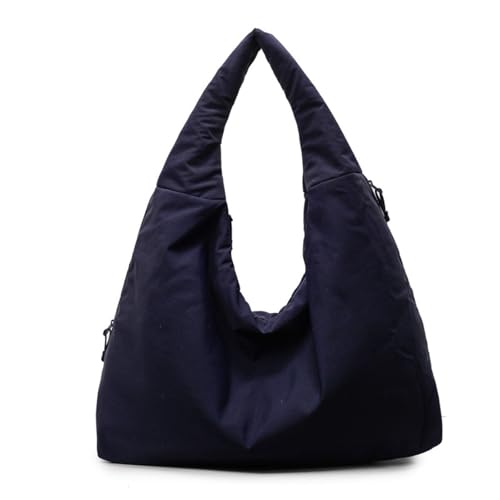 Damen-Handtasche, einfarbig, drapiert, Nylon, große Kapazität, Unterarm-Geldbörse, lässige Tasche für Reisen und Sport, elegante Unterarmtasche, e, One Size Damen-Handtasche, einfarbig, drapiert, Nylon, große Kapazität, Unterarm-Geldbörse, lässige Tasche für Reisen und Sport, elegante Unterarmtasche, e, One Size von Beimus
