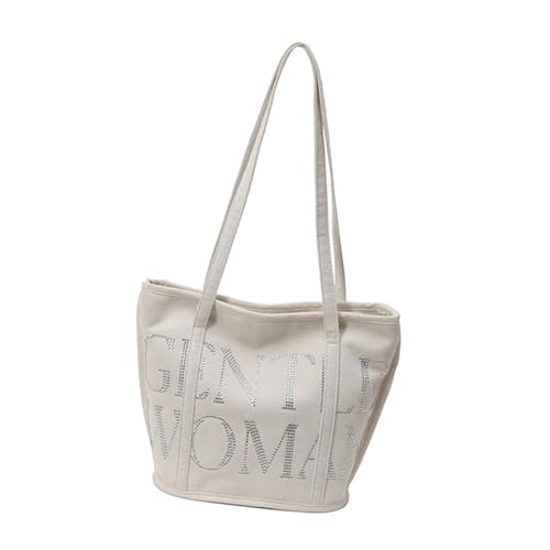 Damentasche mit Strasssteinen, modische Achseltasche, koreanische Stile, Schultertasche, Pendeln, stilvolle Achselhöhle für Damen, Obergriff, modische Handtasche, weiß, One Size Damentasche mit Strasssteinen, modische Achseltasche, koreanische Stile, Schultertasche, Pendeln, stilvolle Achselhöhle für Damen, Obergriff, modische Handtasche, weiß, One Size von Beimus