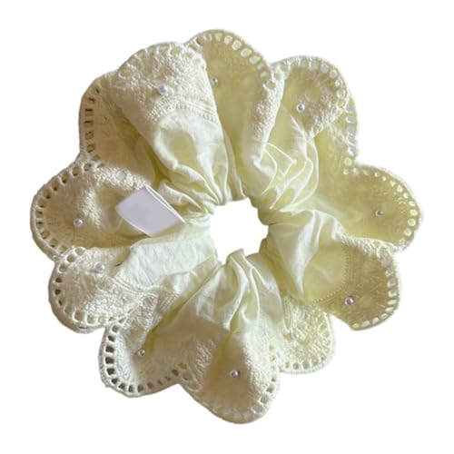 Elegante Kunstperlen Haarband Elastische Haargummis Stilvolle Krawatte für Frauen Mädchen Modeaccessoires Party Geschenk Modisches Spitzen-Haargummi von Beimus