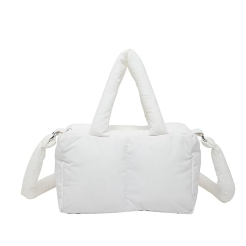 Gesteppte Schultertasche für Damen, mit Tragegriff oben, große Kapazität, Kuriertasche, stilvolle Geldbörse, gesteppte Schulter für Damen, Puffer-Handtasche, großes Fassungsvermögen, weiß, One Size Gesteppte Schultertasche für Damen, mit Tragegriff oben, große Kapazität, Kuriertasche, stilvolle Geldbörse, gesteppte Schulter für Damen, Puffer-Handtasche, großes Fassungsvermögen, weiß, One Size von Beimus