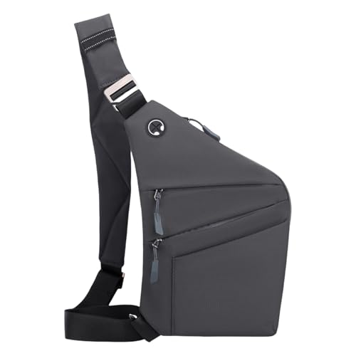 Herren Brusttasche mit fortschrittlichen Sicherheitsdesigns und bequemem Riemen, Schultertasche, Crossbody-Tasche für den täglichen Gebrauch, Anti-Diebstahl-Tasche für Herren, grau, One Size Herren Brusttasche mit fortschrittlichen Sicherheitsdesigns und bequemem Riemen, Schultertasche, Crossbody-Tasche für den täglichen Gebrauch, Anti-Diebstahl-Tasche für Herren, grau, One Size von Beimus