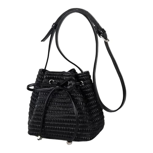 Hoboes-Geldbörse aus Leder für Damen, Kordelzug, Umhängetasche, Handtasche, Abendtasche, trendiges Schultergeschenk, Schulterhandtaschen, Schwarz , One Size Hoboes-Geldbörse aus Leder für Damen, Kordelzug, Umhängetasche, Handtasche, Abendtasche, trendiges Schultergeschenk, Schulterhandtaschen, Schwarz , One Size von Beimus