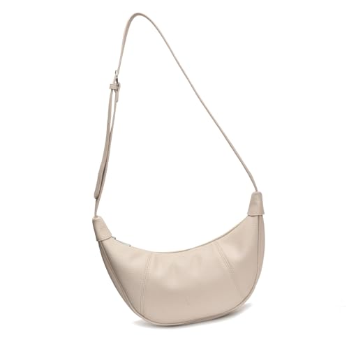 Leichte und praktische Umhängetasche aus PU-Leder für Pendler und Reisen, stilvolle Umhängetasche mit viel Platz, Unisex-Schultertasche, weiß, One Size Leichte und praktische Umhängetasche aus PU-Leder für Pendler und Reisen, stilvolle Umhängetasche mit viel Platz, Unisex-Schultertasche, weiß, One Size von Beimus
