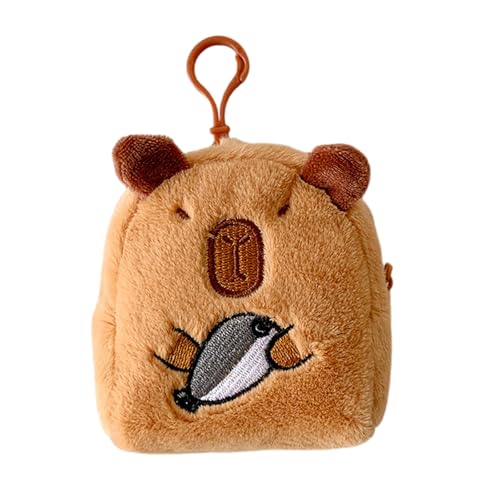 Lovely Capybara Münzbeutel Kleingeld Geldbörse Tasche Charm Kopfhörer Aufbewahrungstasche Plüsch Münzbörse Cartoon Tier Aufbewahrungsbox Lovely Capybara Change Pouch Plüsch Kopfhörer Hülle, Wal, Mass von Beimus