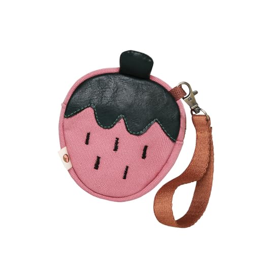 Lovely Wallets Strawberry Coin Purse Canvas Change Purse Change Bag Girls Small Storage Bag Coin Pouches Makeup Strawberry Wallet Small Storage Canvas Makeup, Taro Violett, Mass Beauty von Beimus