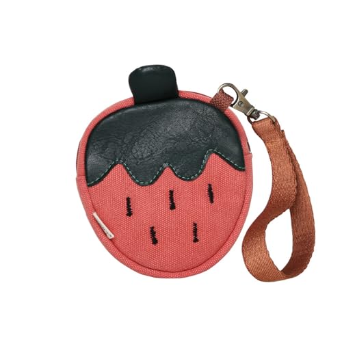Lovely Wallets Strawberry Coin Purse Canvas Change Purse Change Bag Girls Small Storage Bag Coin Pouches Makeup Strawberry Wallet Small Storage Canvas Makeup, caramel, Mass Beauty von Beimus