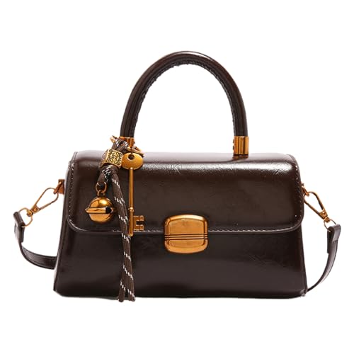 Luxus-Handtasche für Damen, Vintage-Stil, Tragegriff oben, Klappenform, Umhängetasche, für verschiedene Anlässe, Retro-Geldbörse, coffee, One Size Luxus-Handtasche für Damen, Vintage-Stil, Tragegriff oben, Klappenform, Umhängetasche, für verschiedene Anlässe, Retro-Geldbörse, coffee, One Size von Beimus