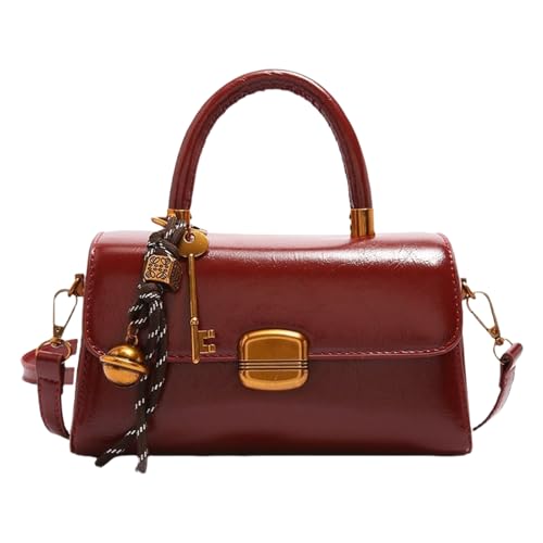 Luxus-Handtasche für Damen, Vintage-Stil, Tragegriff oben, Klappenform, Umhängetasche, für verschiedene Anlässe, Retro-Geldbörse, rot, One Size Luxus-Handtasche für Damen, Vintage-Stil, Tragegriff oben, Klappenform, Umhängetasche, für verschiedene Anlässe, Retro-Geldbörse, rot, One Size von Beimus