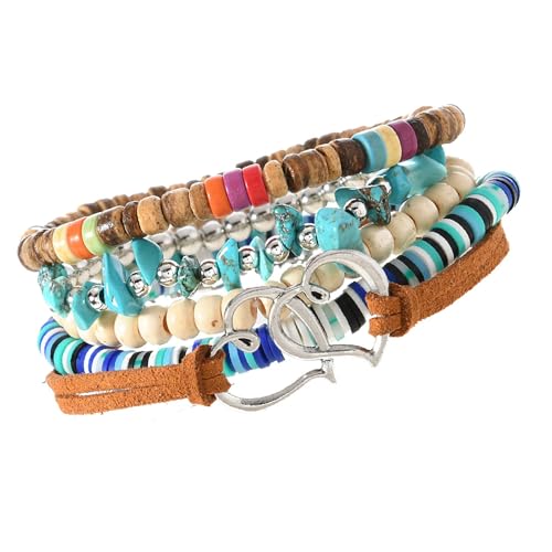 Natural Coconut Shell Bead Armband Mit Türkisfarbenem Für Women Styles Schmuck Handgelenk Accessoires Kokosschale Und Türkisfarbenes Armband von Beimus