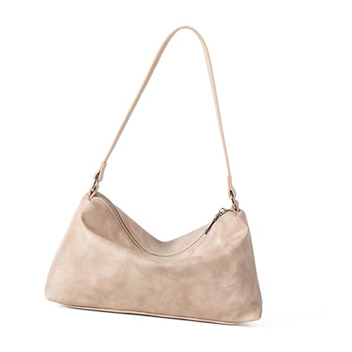 Schultertasche für Damen, Abendtasche, Handtasche, PU-Leder, Unterarmtasche mit Reißverschluss, einfache Geldbörse, Handtasche, trendiger Unterarm, beige, One Size Schultertasche für Damen, Abendtasche, Handtasche, PU-Leder, Unterarmtasche mit Reißverschluss, einfache Geldbörse, Handtasche, trendiger Unterarm, beige, One Size von Beimus
