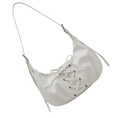 Schultertasche für Damen, trendige Schultertasche, Handtasche, PU, Unterarm-Geldbörse, Clutches Geldbörse mit Reißverschluss, Knödel-Schulter für Damen, weiß, One Size Schultertasche für Damen, trendige Schultertasche, Handtasche, PU, Unterarm-Geldbörse, Clutches Geldbörse mit Reißverschluss, Knödel-Schulter für Damen, weiß, One Size von Beimus