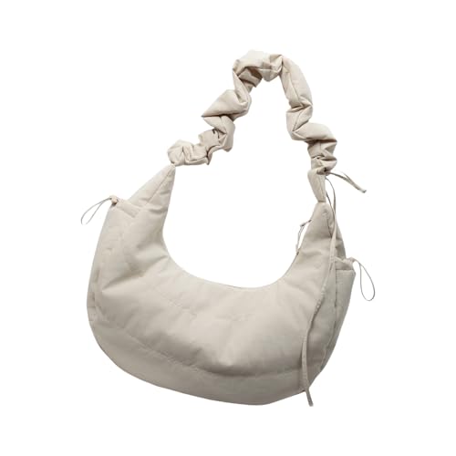 Stilvolle gerüschte Umhängetasche Damen Geräumige Nylon Handtasche Praktische Crossbody Geldbörse Satchel für den täglichen Gebrauch Stilvolle Bürotasche, beige, One Size Stilvolle gerüschte Umhängetasche Damen Geräumige Nylon Handtasche Praktische Crossbody Geldbörse Satchel für den täglichen Gebrauch Stilvolle Bürotasche, beige, One Size von Beimus