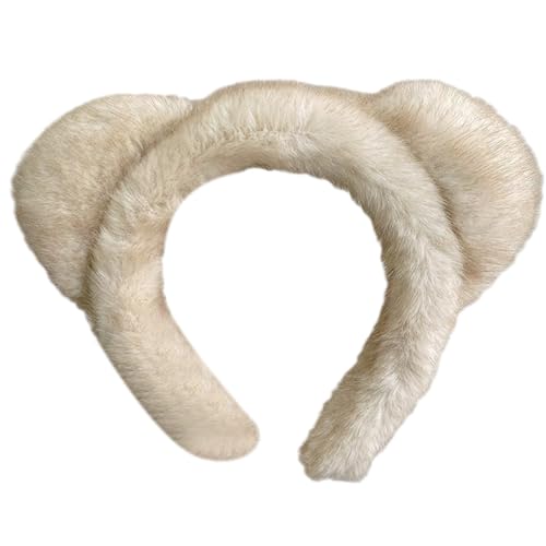 Winter-Stirnband aus Plüsch, Cartoon-Bär-Ohr-Stirnband, Damen, Waschen, Gesicht, Haarband, Erwachsene, Kinder, Familientreffen, Kopfbedeckung von Beimus