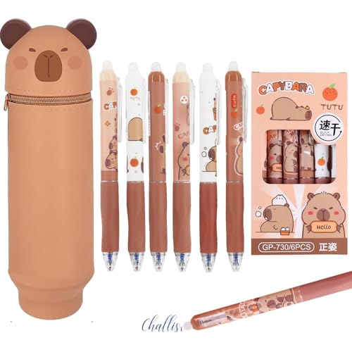 Silikon Federmäppchen, mit 4PCS Löschbarer Gelschreiber, Kawaii Federmäppchen, Radierbaren Gelstiften, Stand up Federmäppchen, für Schule Office Supplies, Geschenke für Jungen Mädchen (Kapibala) Silikon Federmäppchen, mit 4PCS Löschbarer Gelschreiber, Kawaii Federmäppchen, Radierbaren Gelstiften, Stand up Federmäppchen, für Schule Office Supplies, Geschenke für Jungen Mädchen (Kapibala) von Beinup