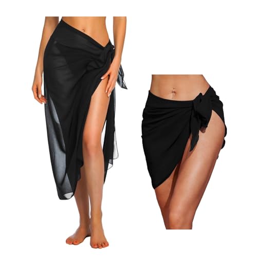 2 Stück Pareo Damen Strand Wrap Sarong, Chiffon Strand Sarong Tuch Vertuschung, Wickeltuch Strandrock Damen Pareo Tuch Bikini Hüfttuch Strandtuch Zum Umbinden Wickelrock Beach für Sommer Badeanzug von Beipegin