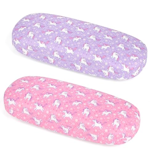 Einhorn Brillenetui 2-Pack, Brillenetui Hardcase für Mädchen mit Brillenputztuch Einhorn Brillenetui 2-Pack, Brillenetui Hardcase für Mädchen mit Brillenputztuch von Beipegin