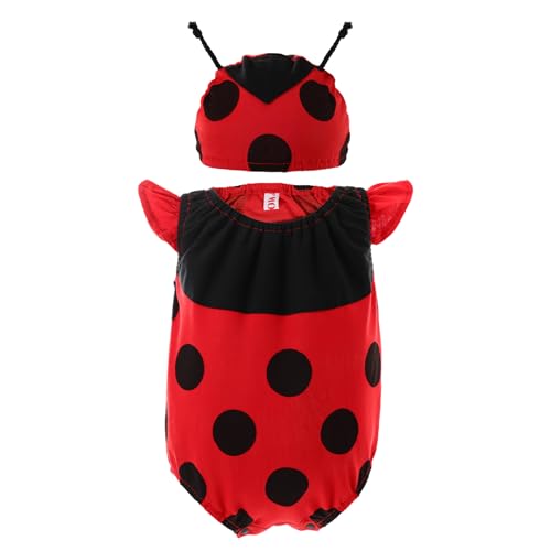 Biene Kostüm für Baby Jungen Mädchen,Ladybug Body Strampler Neugeborene Verkleidung Bienenkostüm und Hut für Größe 0 bis 9 Monate von Beipegin
