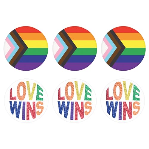 Beistle 6 Stück 5,1 cm Regenbogen-Pride-Knopfnadeln, LGBTQ-Party-Zubehör Beistle 6 Stück 5,1 cm Regenbogen-Pride-Knopfnadeln, LGBTQ-Party-Zubehör von Beistle