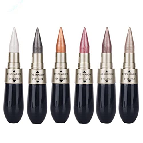 6pcs/set 2 in 1 Doppelkopf Eyeliner Lidschatten Kombination wasserdichtem Black Eye Liner Stift Schnell trocken farbenfrohe Lidschatten hoher pigmentierter Augenpulver Kosmetischer Kosmetik von Beito