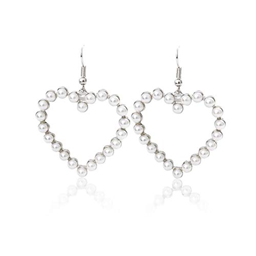 Beito Süße Perlen-Ohrringe Reizendes Herz Formte Hohle Herz Übertriebene Ohrringe Für Frauen von Beito