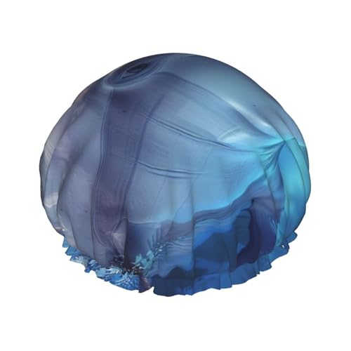 Winter The Dolphin Printed Double Layer Lined Shower Cap,Shower Caps For Women Reusable von Beivgoxl