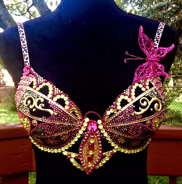 Bejeweled Bh, Schmetterling Prinzessin 34B, Bling Swarovski Diamant Gelb, Rave Edm Creationz Bejeweled Bh, Schmetterling Prinzessin 34B, Bling Swarovski Diamant Gelb, Rave Edm Creationz von BejeweledCreationz