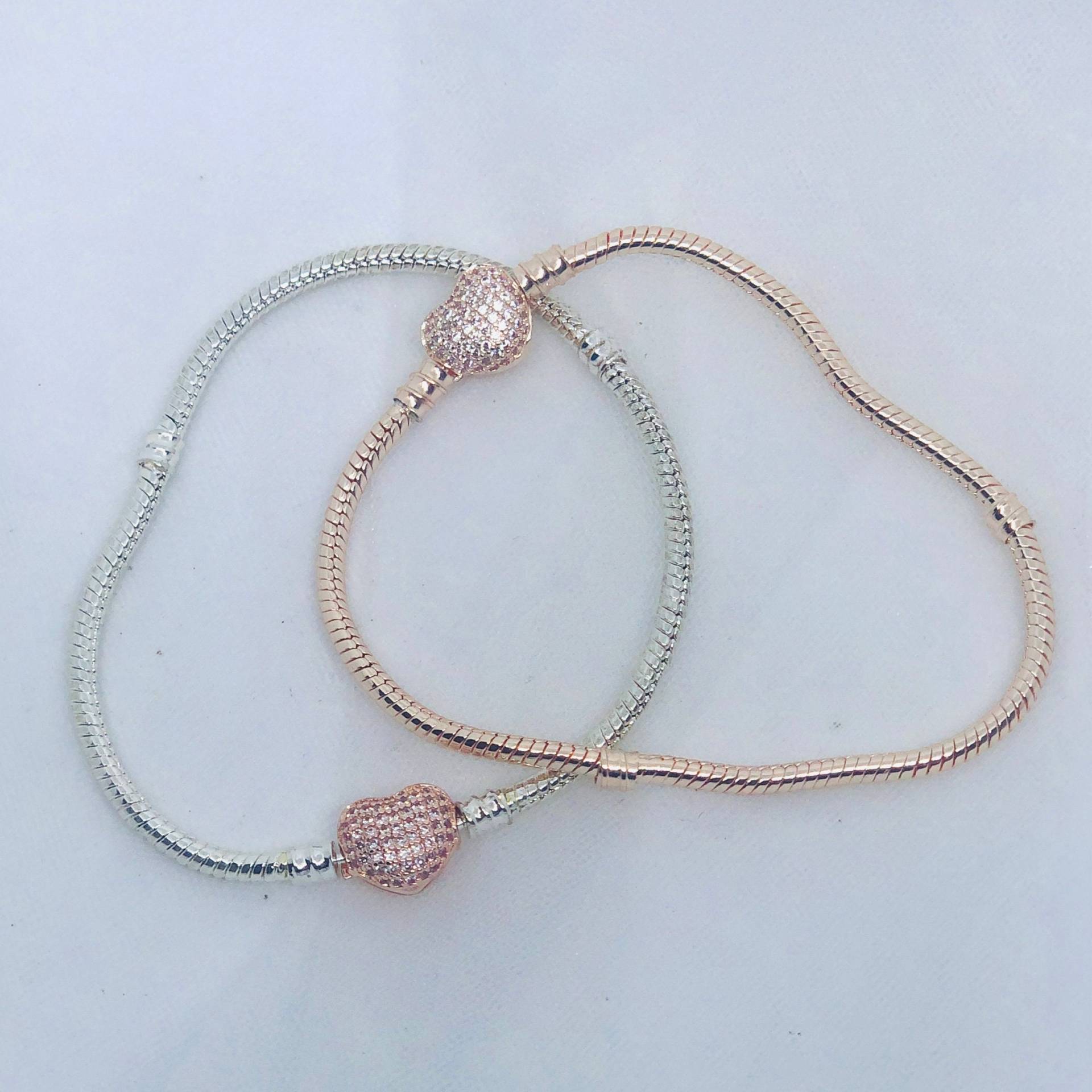 Braut Bettelarmband Silber Oder Rosegold, Kristall Herz Verschluss Braut Bettelarmband Silber Oder Rosegold, Kristall Herz Verschluss von BejewelledBridal