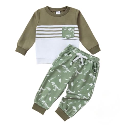 Kleinkind Baby Jungen Herbst Winter Kleidung Langarm Gestreiftes Sweatshirt Pullover Tops Dinosaurier Hosen Outfit Set 12 Monate - 4T, Grün , 12-18 Monate Kleinkind Baby Jungen Herbst Winter Kleidung Langarm Gestreiftes Sweatshirt Pullover Tops Dinosaurier Hosen Outfit Set 12 Monate - 4T, Grün , 12-18 Monate von Bekarsy